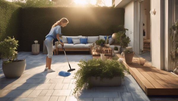 Maîtriser le temps d’action de l’eau de javel sur votre terrasse
